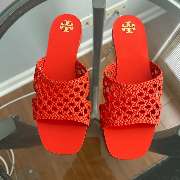 TORY BURCH Woven Slide Sandal - Picture 1 of 5